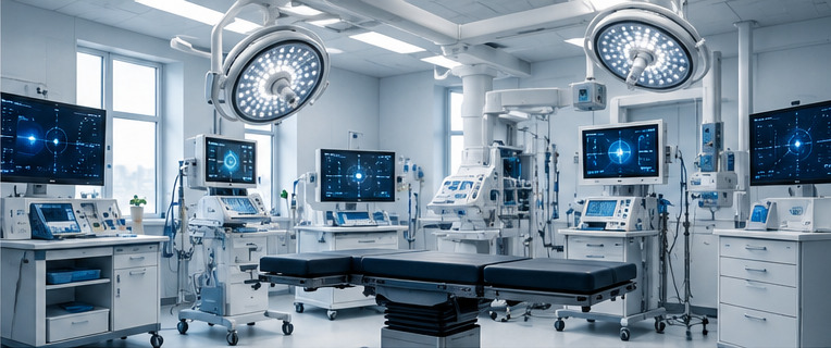 Moderne medizinische Geräte und Klinikausstattung