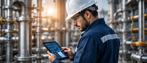 Technische Qualitätskontrolle in einer Industrieanlage